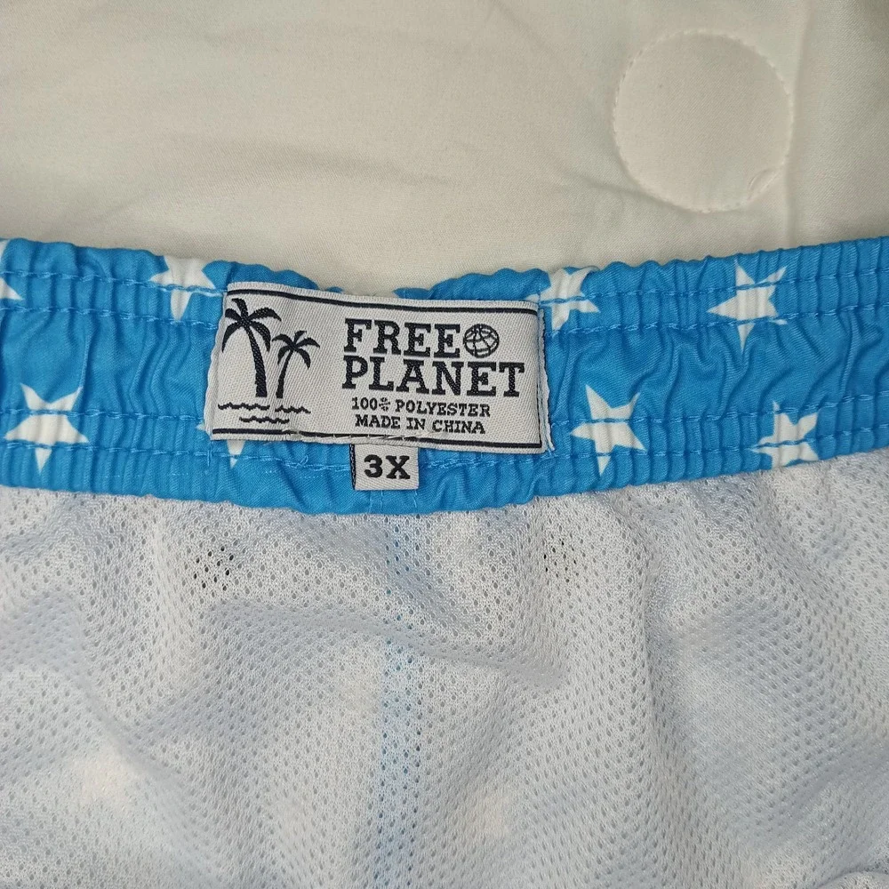 Free Planet Swim Trunks. Men's 3xl. Stars And‎ Rainbow Stripes.